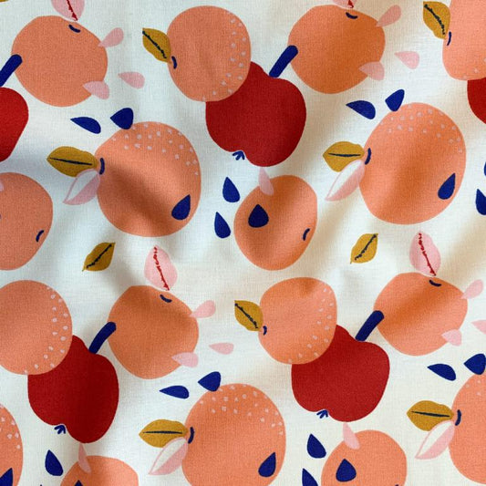 Premium 100% cotton fabric - apples 115 g/m²