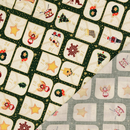 Image of premium 100% cotton fabric Advent calendar 120 g/m² – available online at Šarlotes audumi