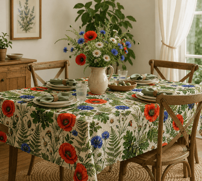 Zdjęcie: premium tkanina 100% bawełniana – łąka latem, 120 g/m², dostępna w Šarlotes audumi