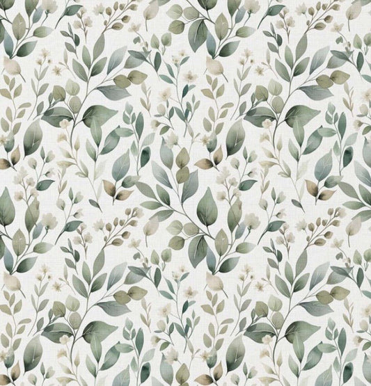 Image with Premium 100% cotton fabric - green leaves 115 g/m² – available at Šarlotes audumi