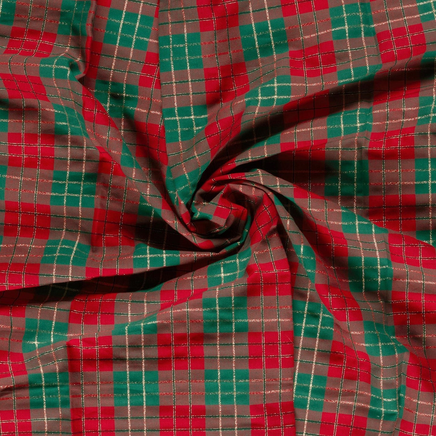 Premium 100% cotton fabric with Christmas plaid, available online at Šarlotes audumi