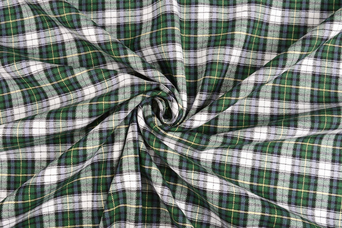 Premium Flannel - green plaid 120 g/m²