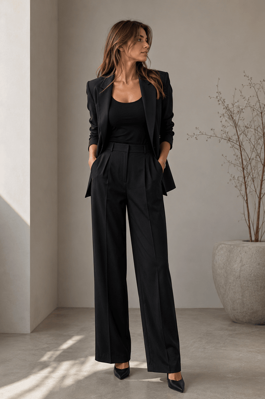 Zdjęcie tkaniny Premium Merino z wełny – czarnej – dostępnej online Szarlotes audumi