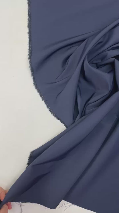 Wool fabric with silk - dark blue 160 g/m²