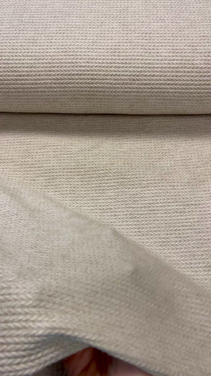 Adorned jacquard fabric with braids - warm white 350 g/m²