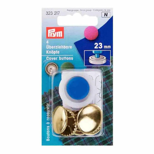 Image of Prym cover buttons with mould | 23 mm | 5 pcs. | silver/gold – available at Šarlotes audumi