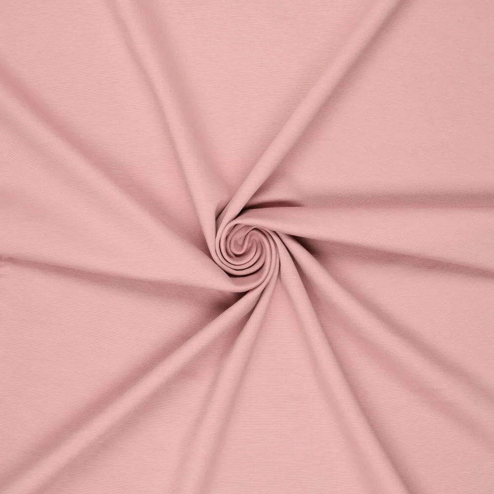 Image with Punta di Roma knit fabric – powder pink 320 g/m² – available at Šarlotes audumi
