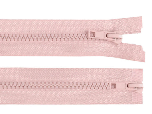 Image with double-sided tractor zipper - powder pink – available at Charlotte's Fabrics