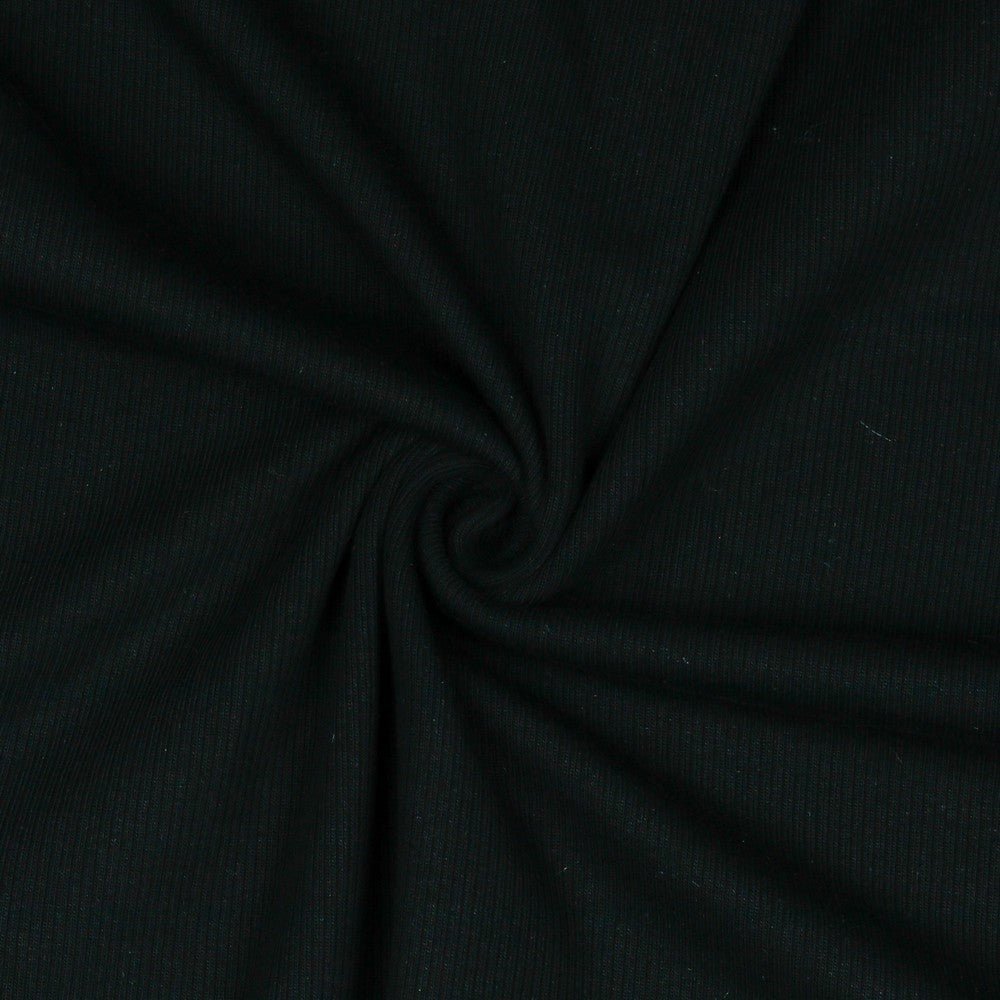 Ribbed cotton jersey (RIB JERSEY) - black 240 g/m²
