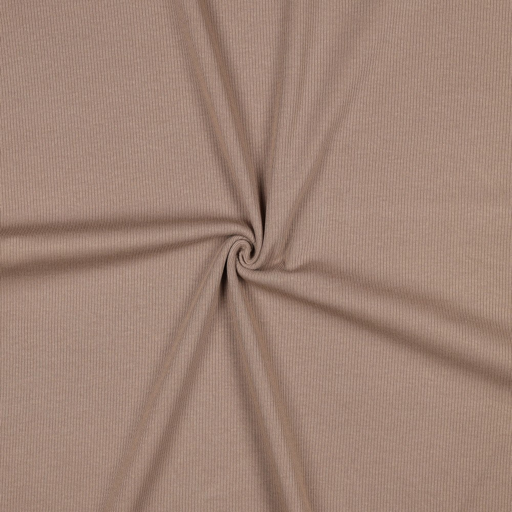 Ribbed cotton jersey (RIB JERSEY) - grey-brown 240 g/m²
