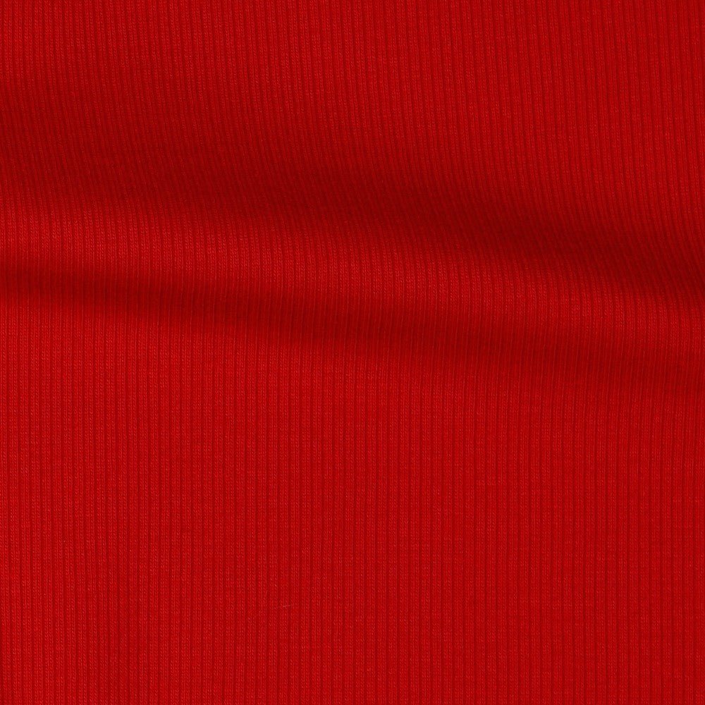 Prążkowana dzianina bawełniana (RIB JERSEY) - czerwona 240 g/m²
