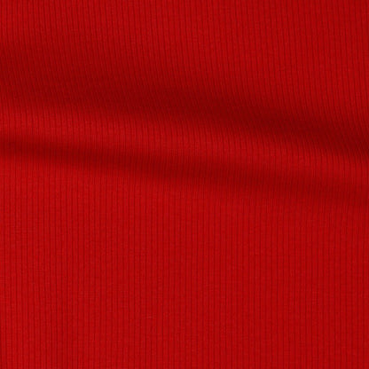 Prążkowana dzianina bawełniana (RIB JERSEY) - czerwona 240 g/m²