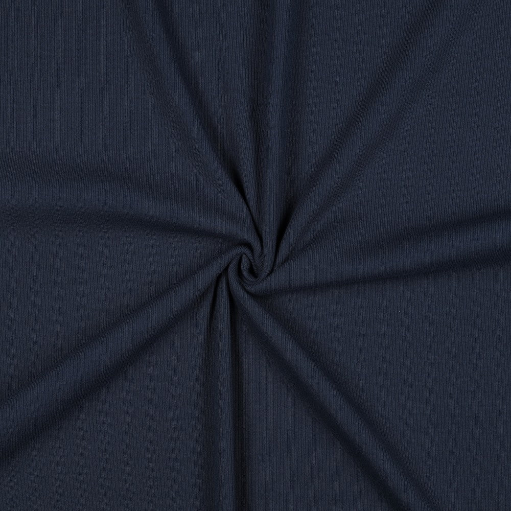 Ribbed cotton jersey (RIB JERSEY) - dark blue 240 g/m²