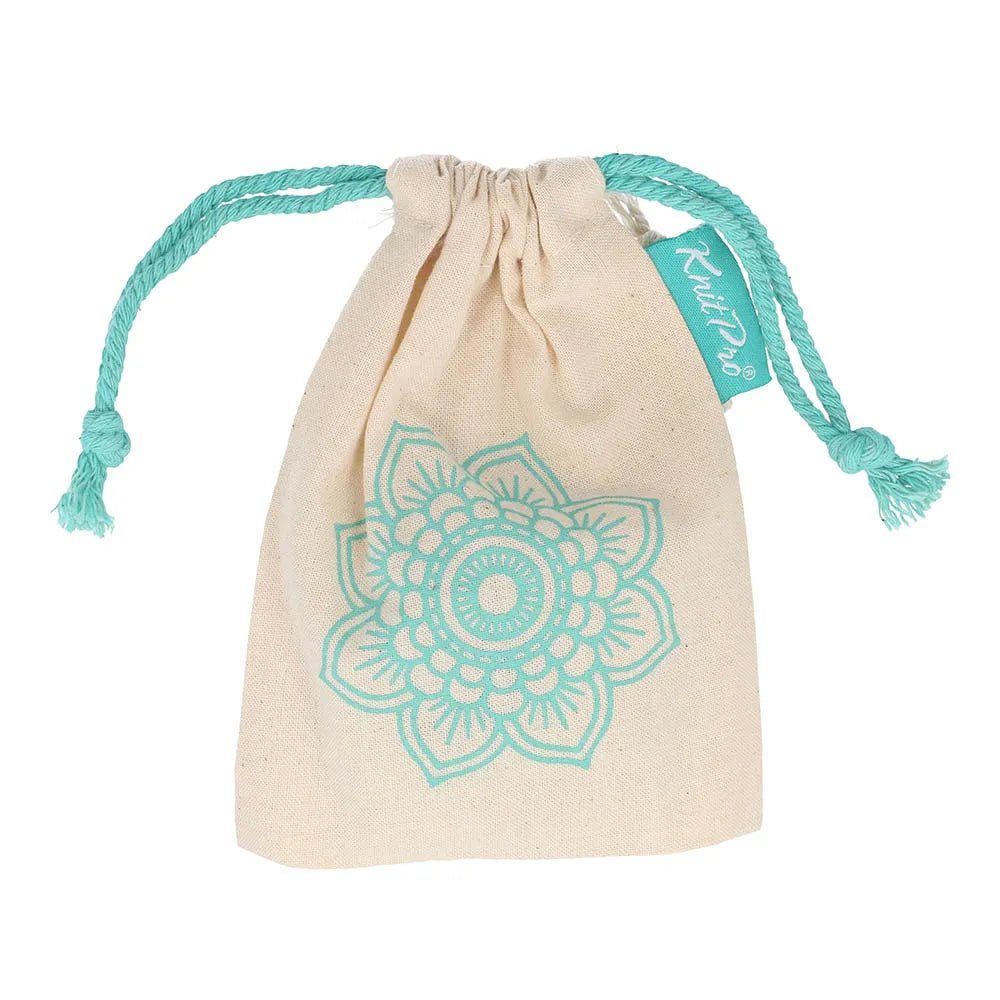 Image of a KnitPro Mindful row counter in a beautiful pouch – available at Charlotte's Fabrics
