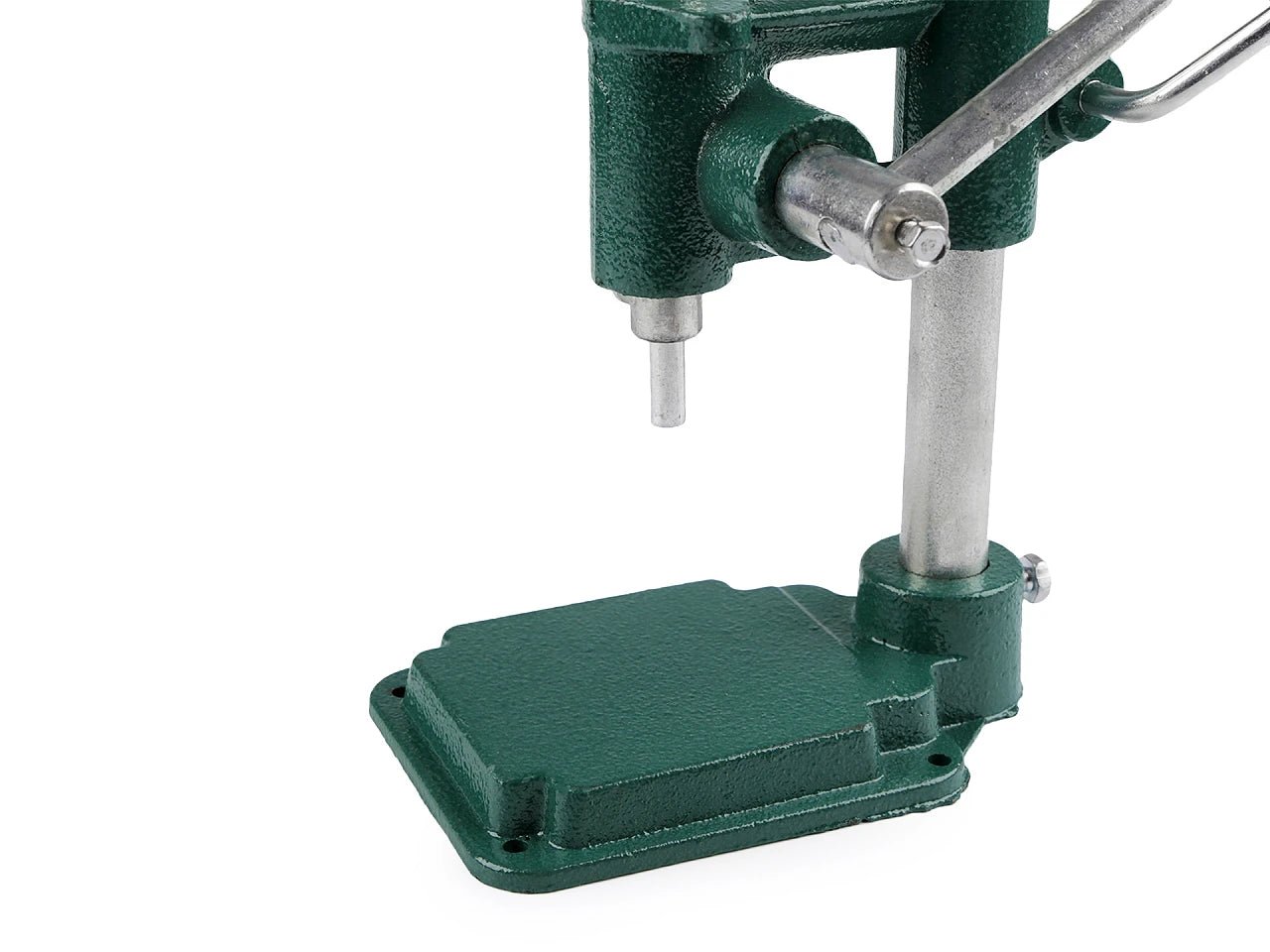 Image of a hand press for making buttons – available at Charlotte Fabrics