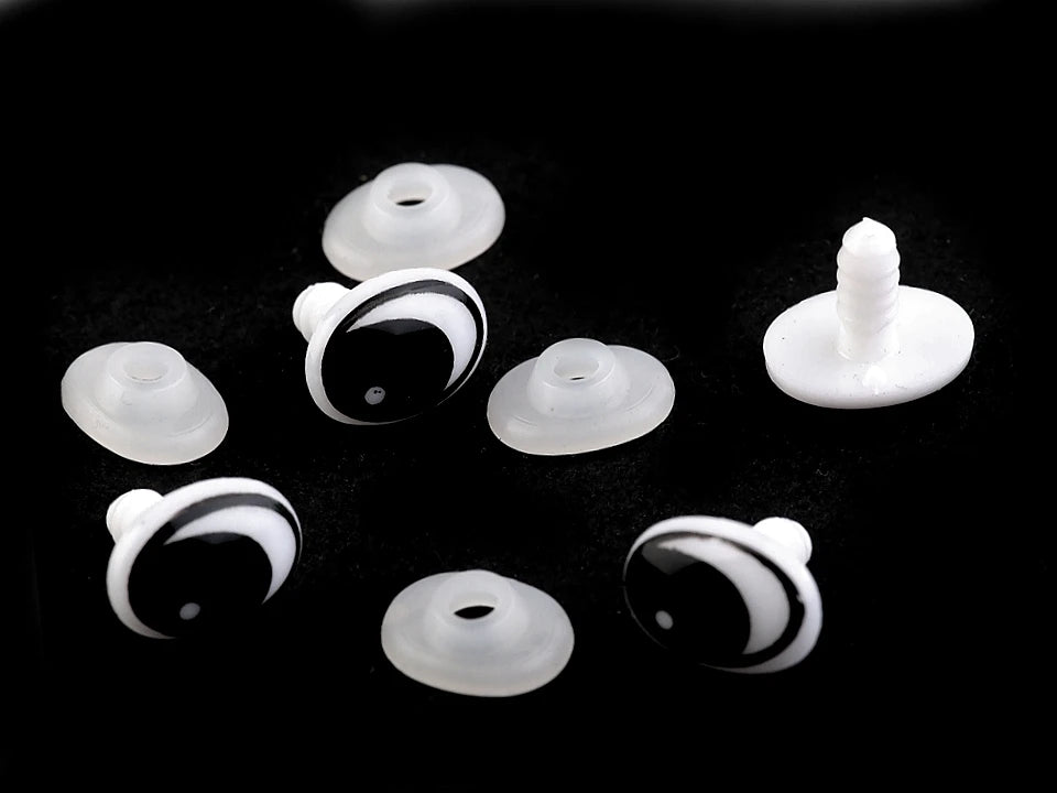 Toy eyes 11x15 mm-white with black (2 pairs per pack)