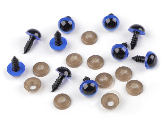 Toy eyes Ø12 mm bright blue (5 pairs per pack)