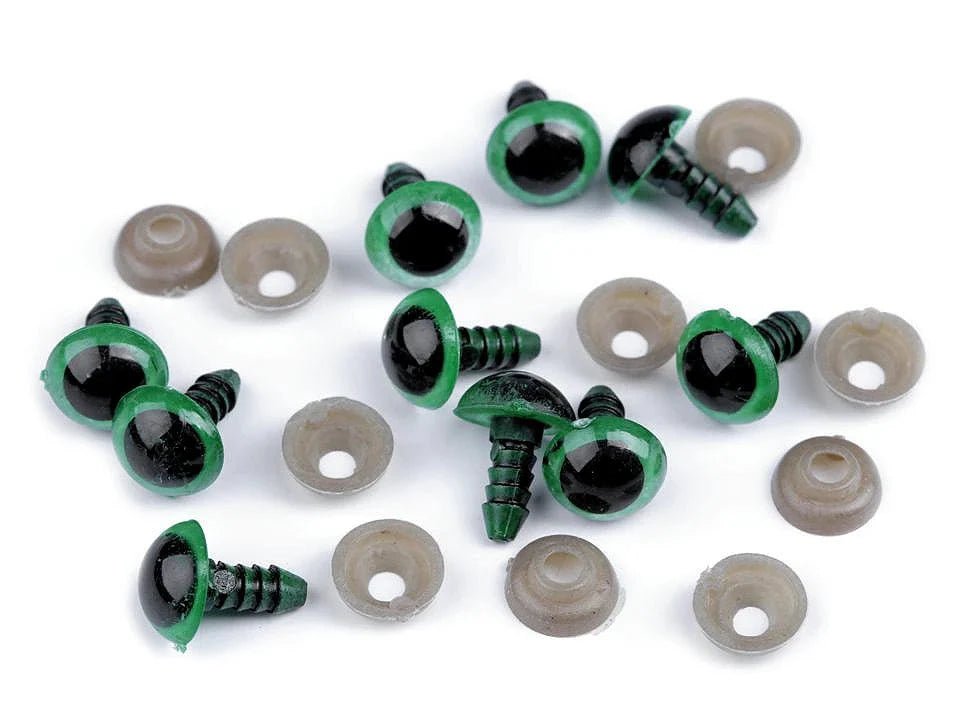 Toy eyes Ø14 mm-green (5 pairs per pack)