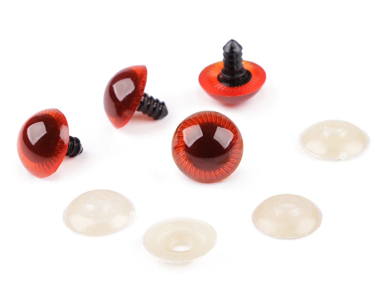 Rotaļlietu eyes Ø20 mm-brick red (4 pairs per pack)