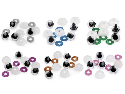 toy eyes Ø20 mm - violet glitter (2 pairs in pack)