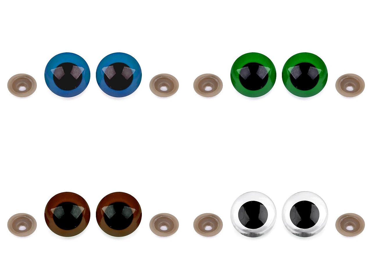 Toy eyes Ø30 mm - green (2 pairs per pack)