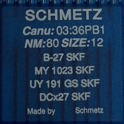 Image of SCHMETZ DCx27 (B - 27) SKF industrial overlock needles for very coarse knit fabric - 10 pcs. – available at Šarlotes audumi