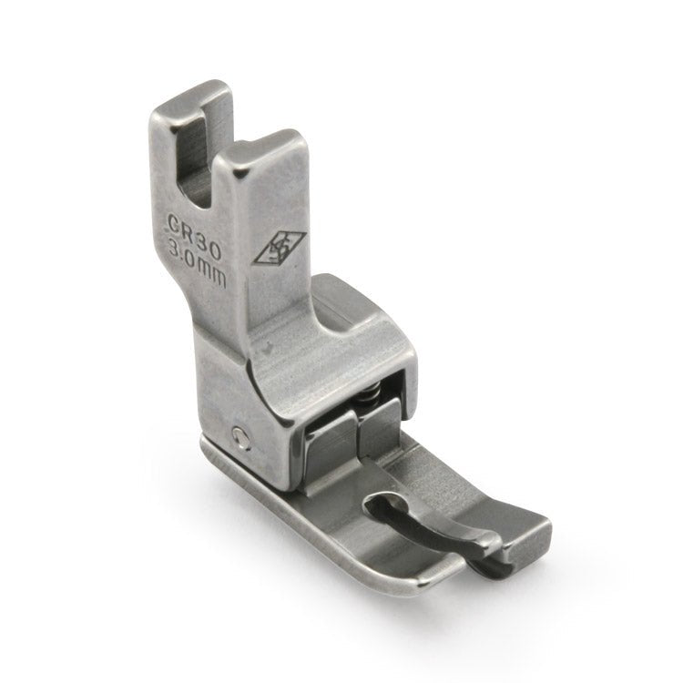alt
Image of an industrial sewing machine presser foot - compensating right, 3.0 mm – available at Šarlotes audumi