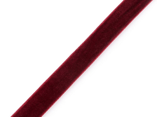 Velvet ribbon 15 mm (pack 22.5 m) - burgundy