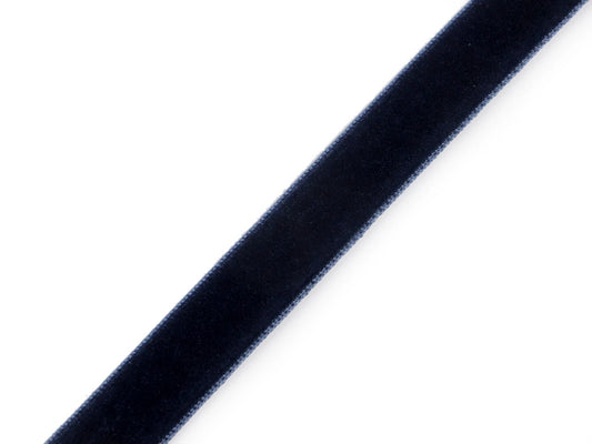 Velvet ribbon 15 mm (pack of 22.5 m) - dark blue