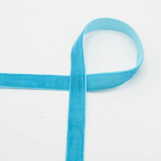 Image of velvet ribbon 15 mm - turquoise – available at Šarlotes audumi