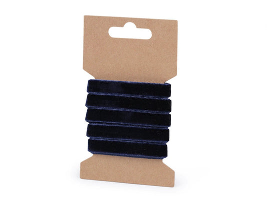 Velvet ribbon 9 mm (3 m pack) - dark blue