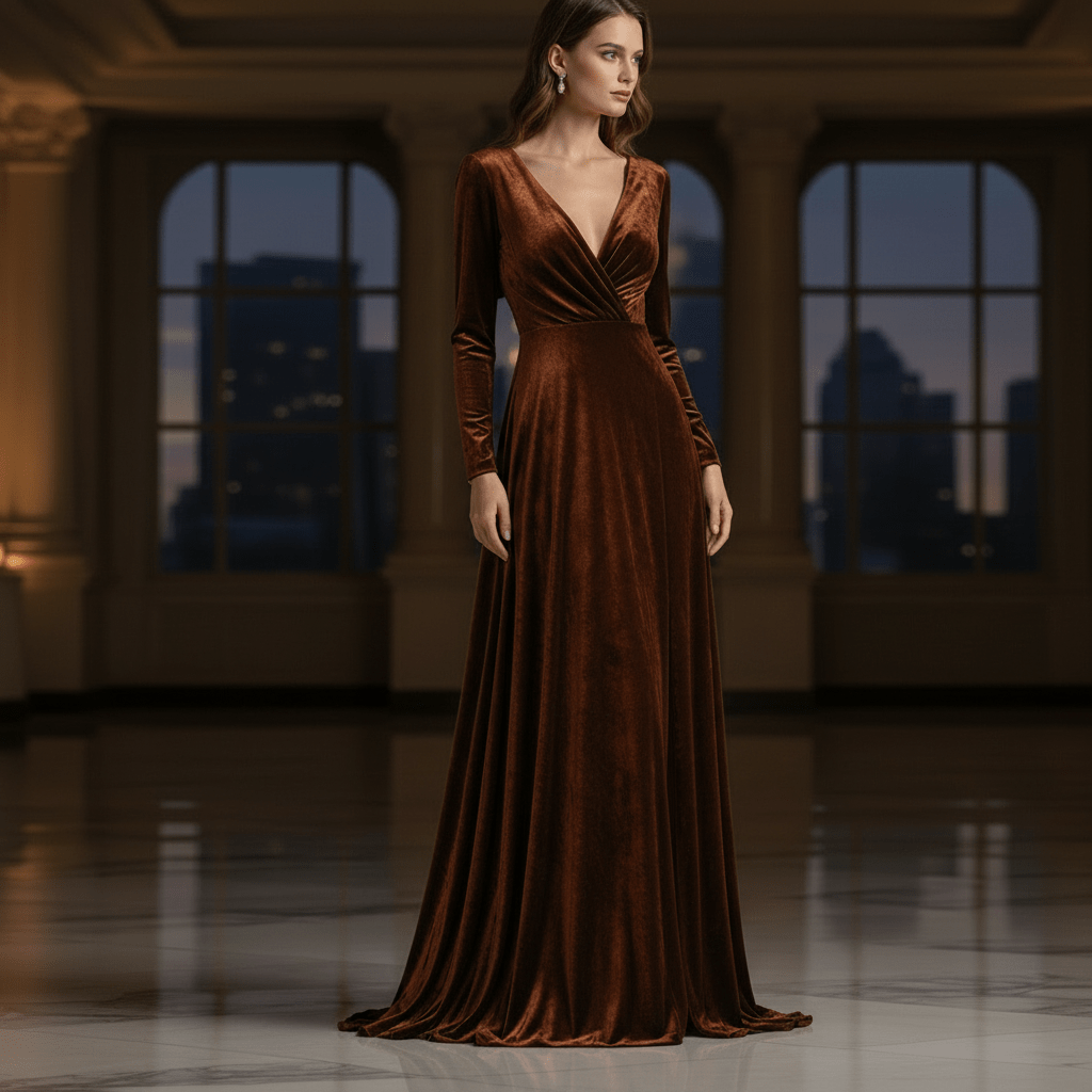 Image of velvet with elastane - cognac 240 g/m² – available at Šarlotes audumi