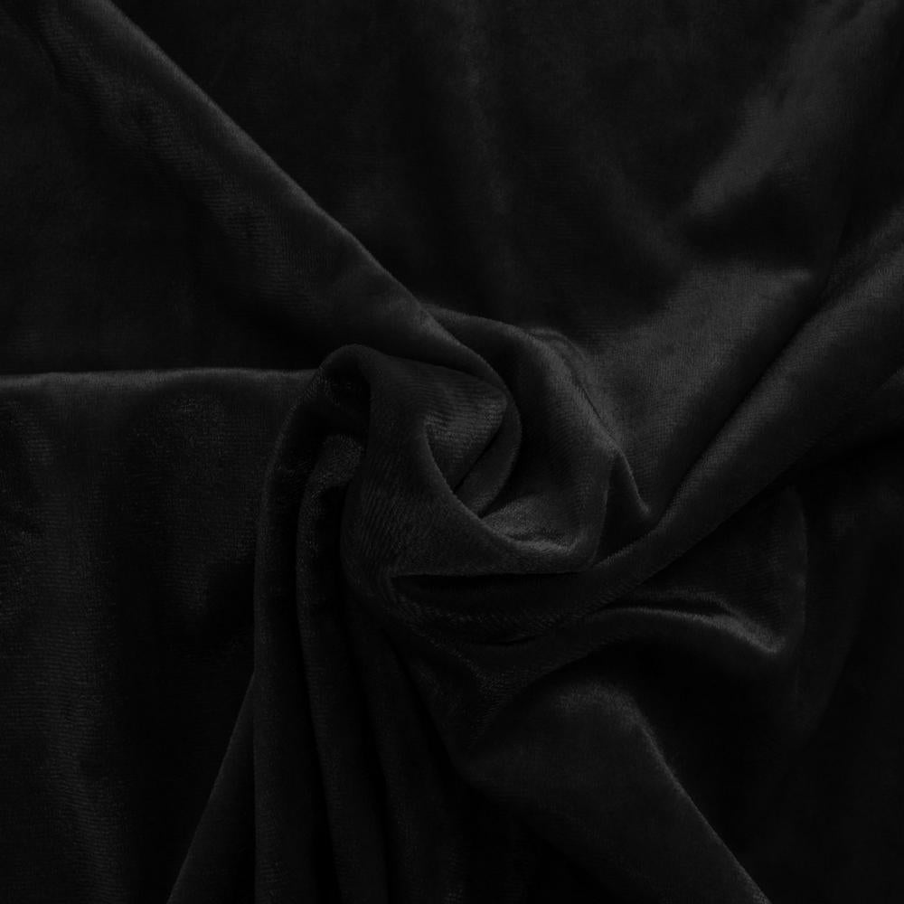 Image of velvet with elastane - black 240 g/m² – available at Šarlotes audumi