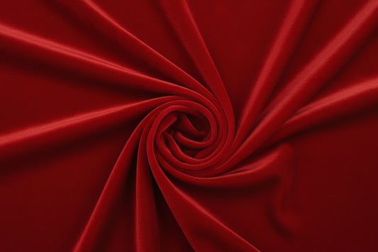 Image of velvet with elastane - red 240 g/m² – available at Šarlotes audumi