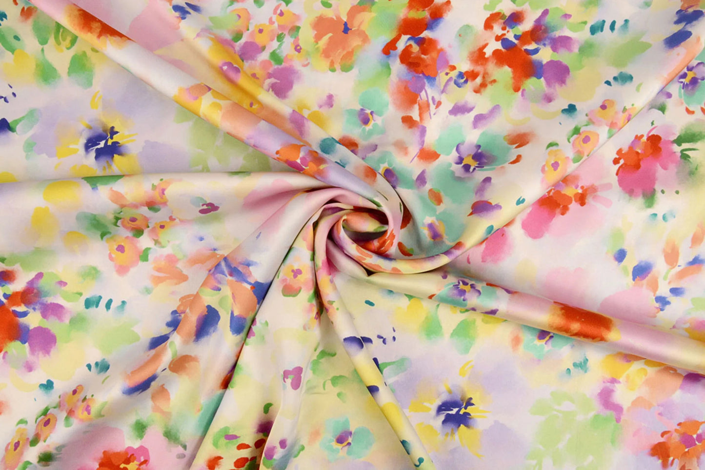 Satin with elastane - spring-colored pattern 80 g/m²
