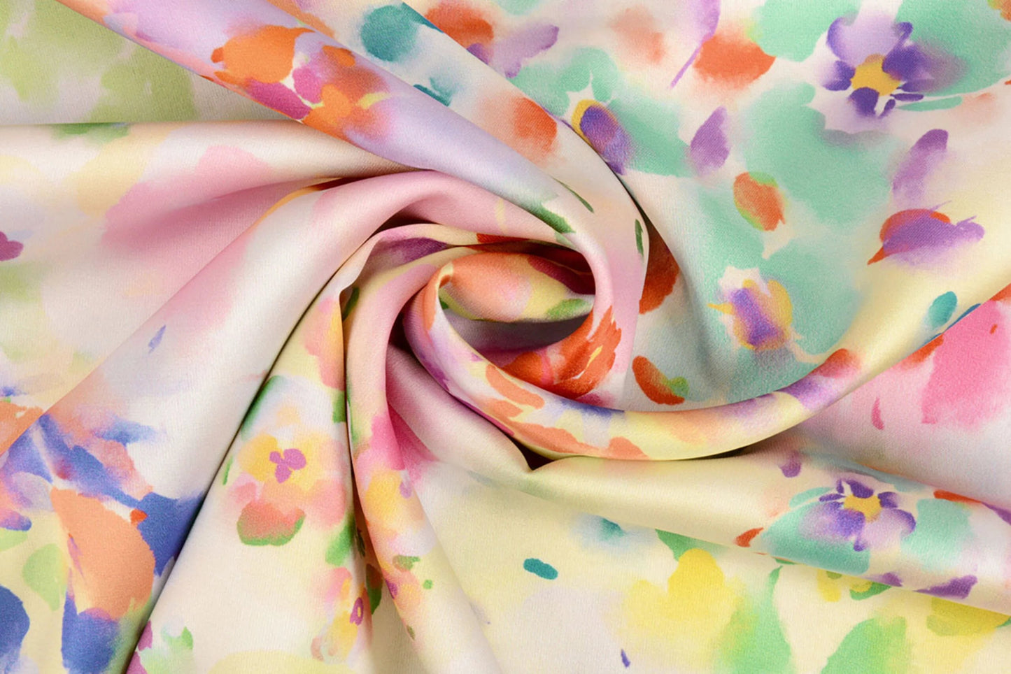 Satin with elastane - spring colour pattern 80 g/m²