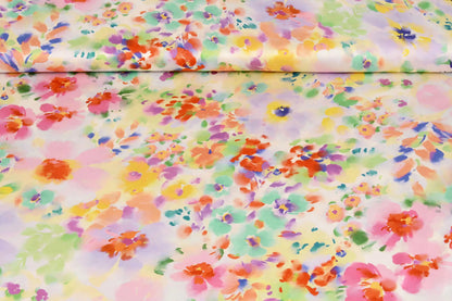 Satin with elastane - spring color pattern 80 g/m²