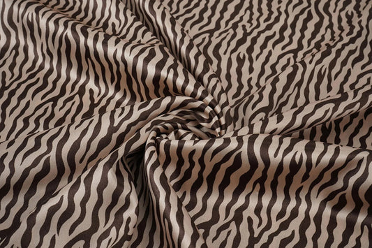 Satin with elastane - zebra 80 g/m²