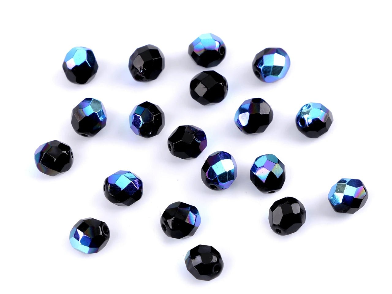 Faceted Czech glass beads 8 mm - assorted colors 20 g