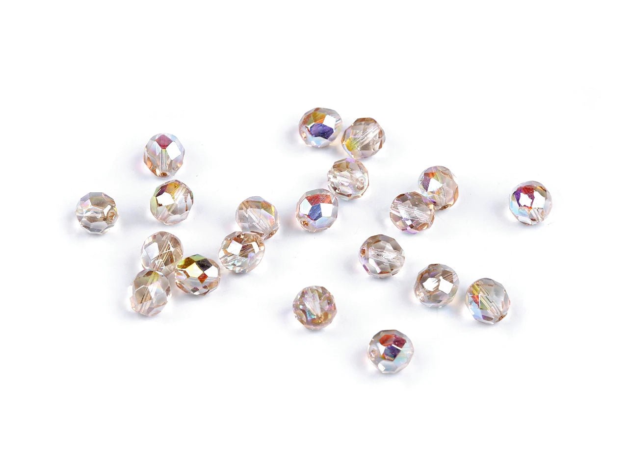 Faceted Czech glass beads 8 mm - assorted colors 20 g