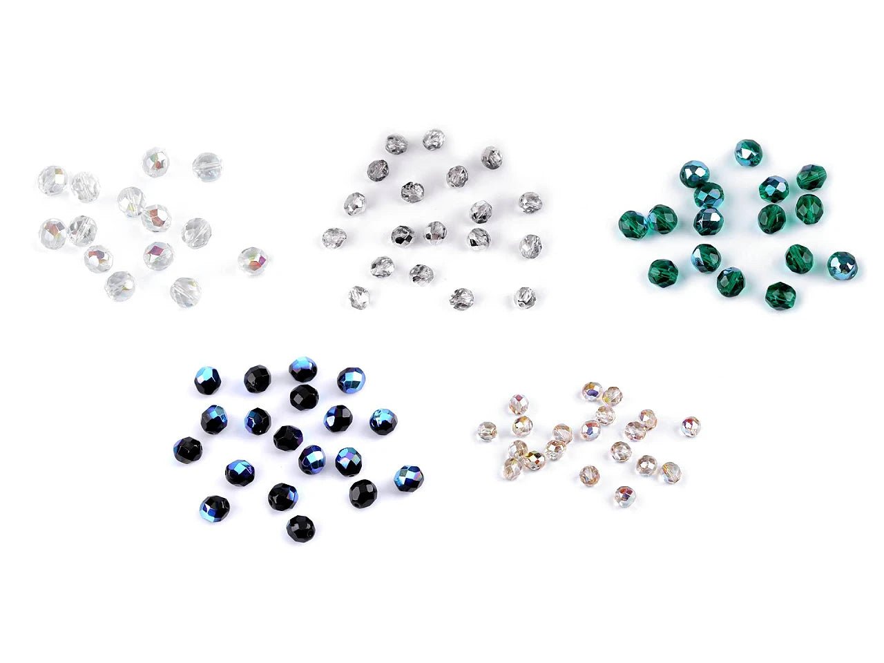 Faceted Czech glass beads 8 mm - assorted colors 20 g