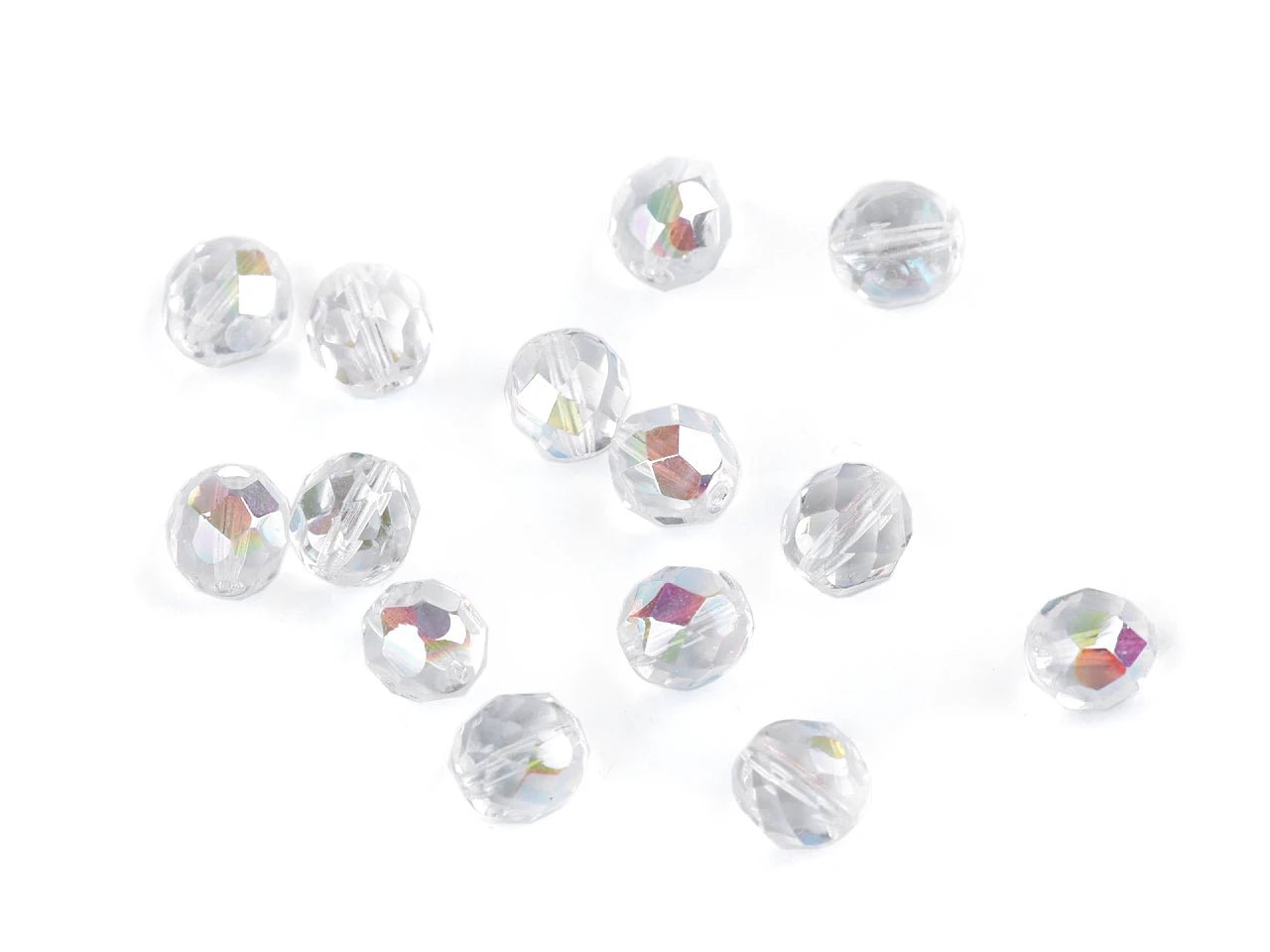 Faceted Czech glass beads 8 mm - assorted colors 20 g
