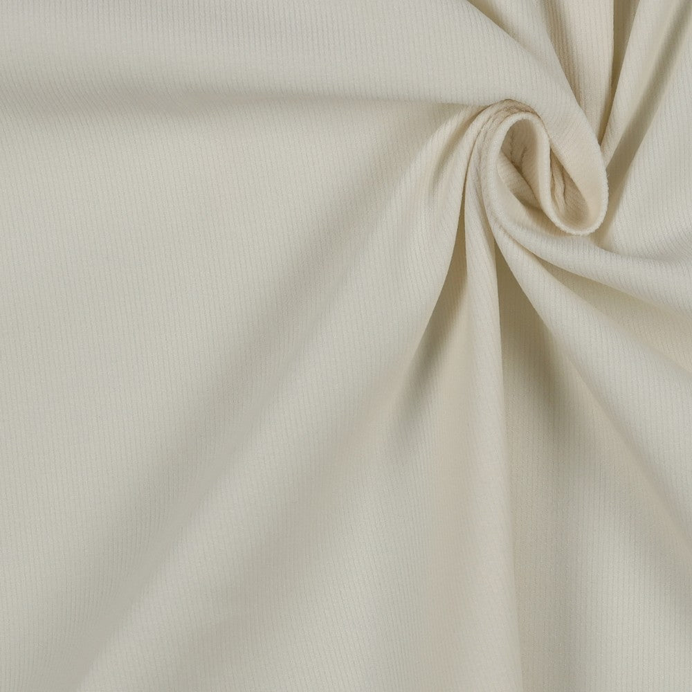 Fine cotton corduroy - milk white 145 g/m²