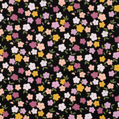 Fine cotton corduroy - small flowers 145 g/m²