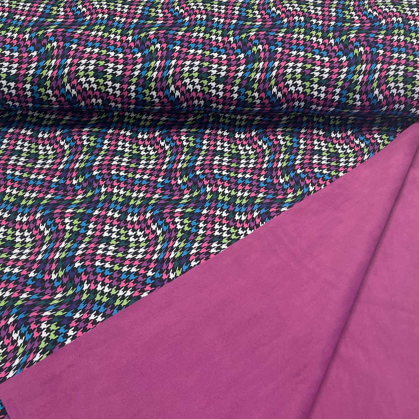 Softshell fabric with elastane - colorful pattern 310 g/m²