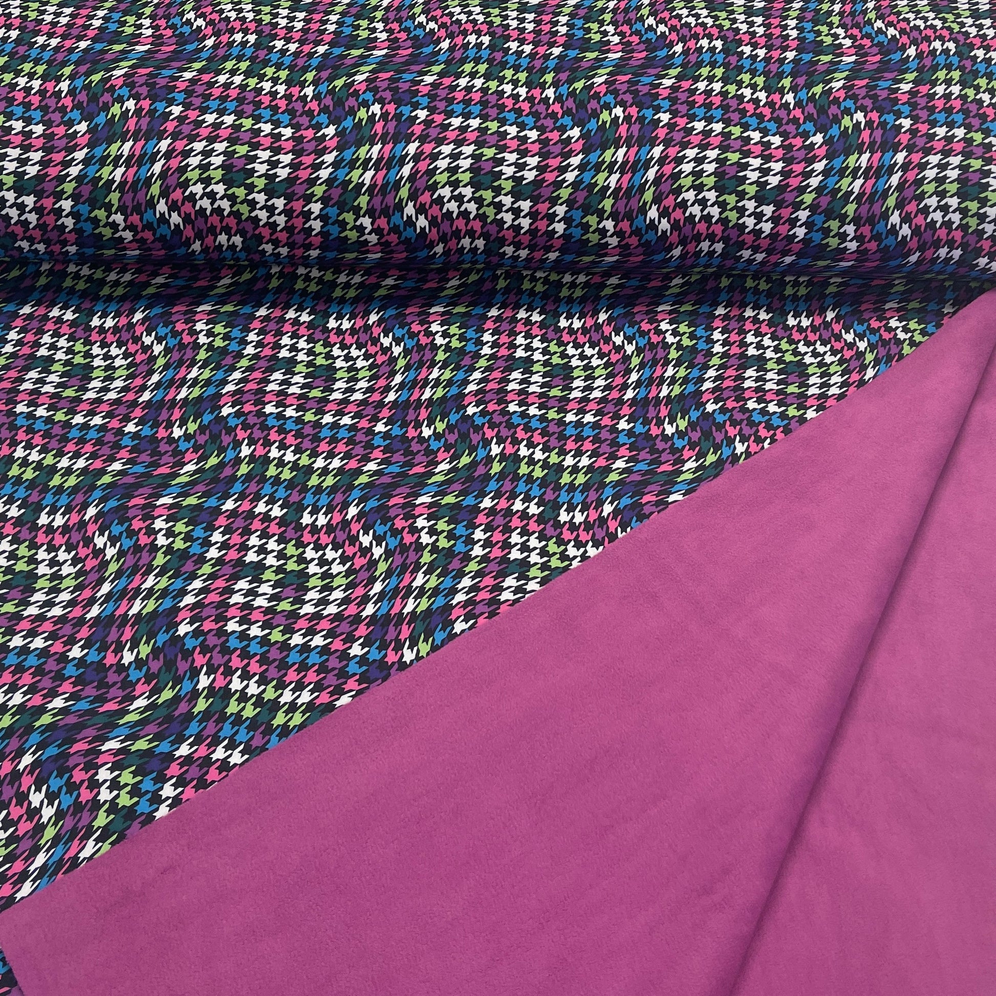 Softshell fabric with elastane - colorful pattern 310 g/m²