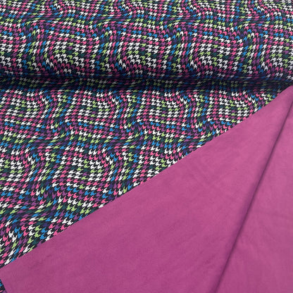 Softshell fabric with elastane - colorful pattern 310 g/m²