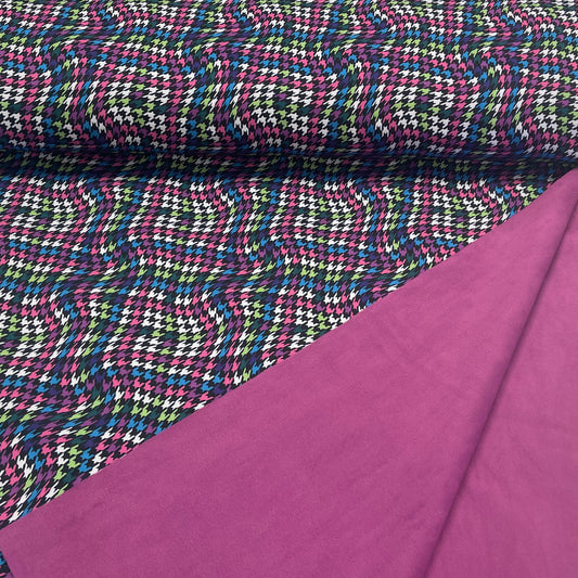 Softshell fabric with elastane - colorful pattern 310 g/m²
