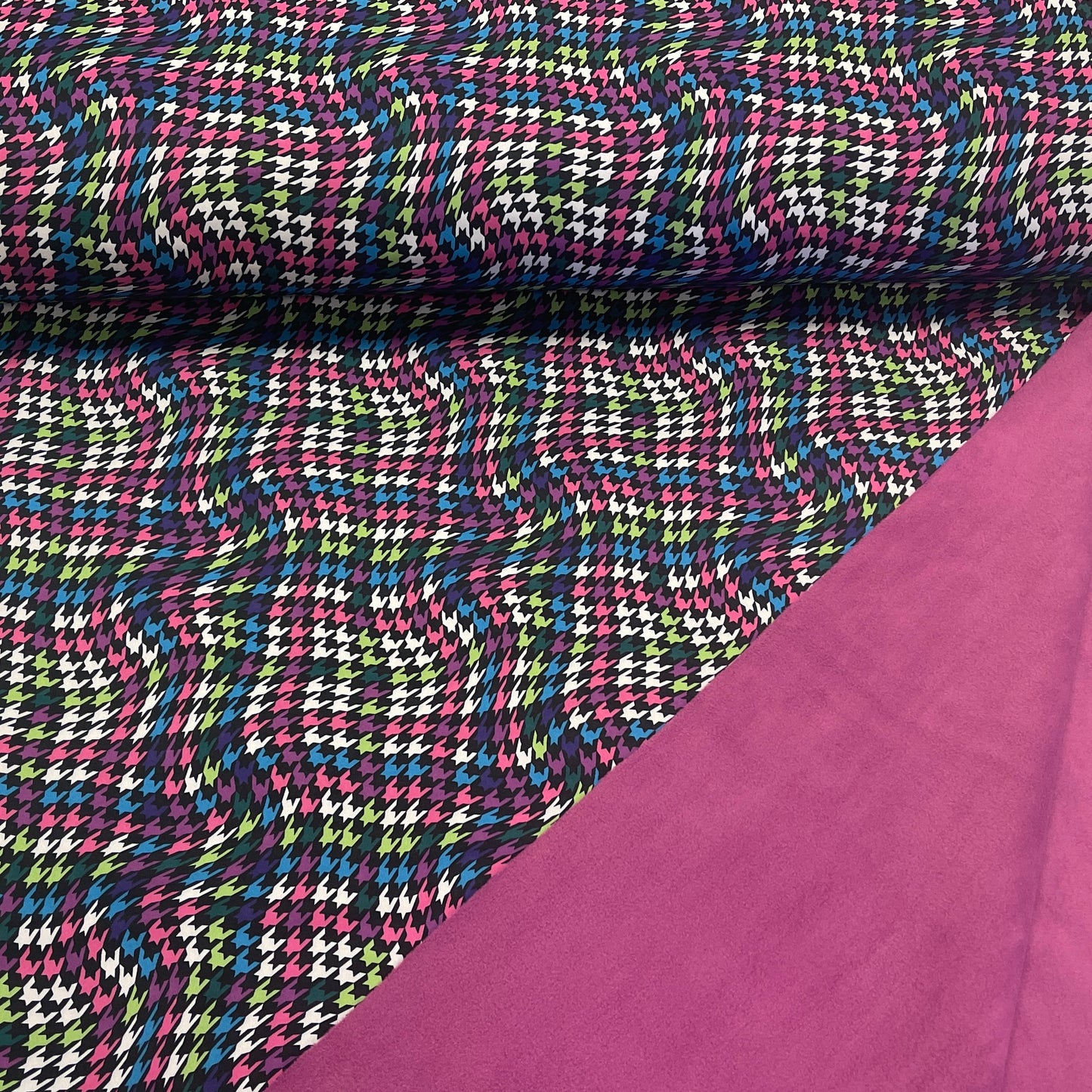Softshell fabric with elastane - colorful pattern 310 g/m²