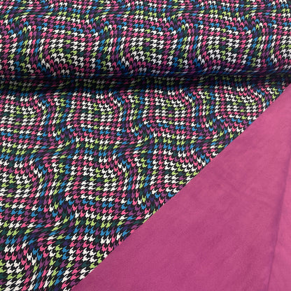 Softshell fabric with elastane - colorful pattern 310 g/m²
